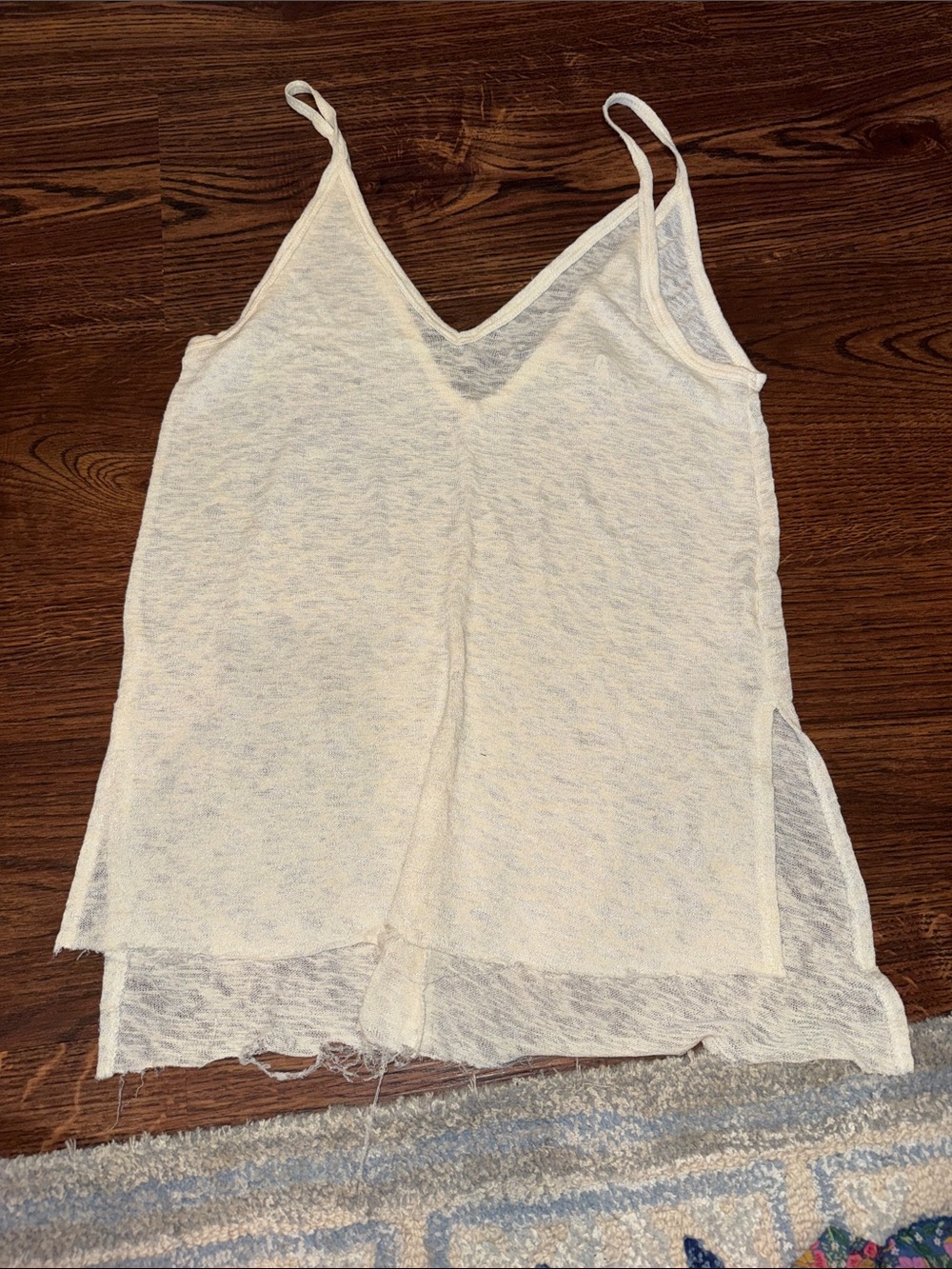Jolie Cream V-Neck Spaghetti Strap Tank